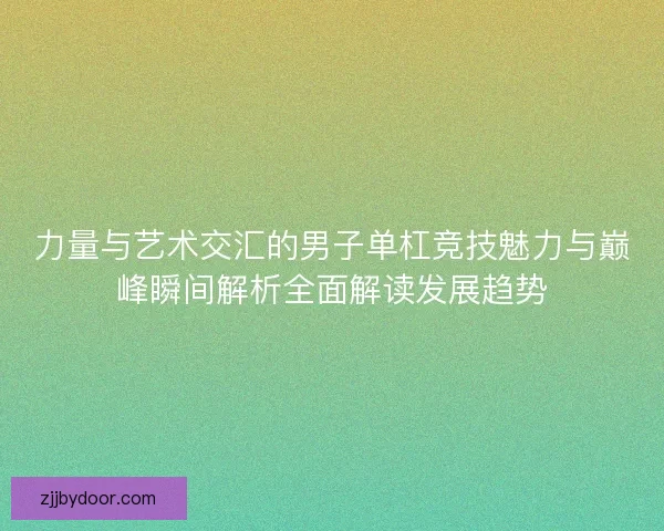 力量与艺术交汇的男子单杠竞技魅力与巅峰瞬间解析全面解读发展趋势