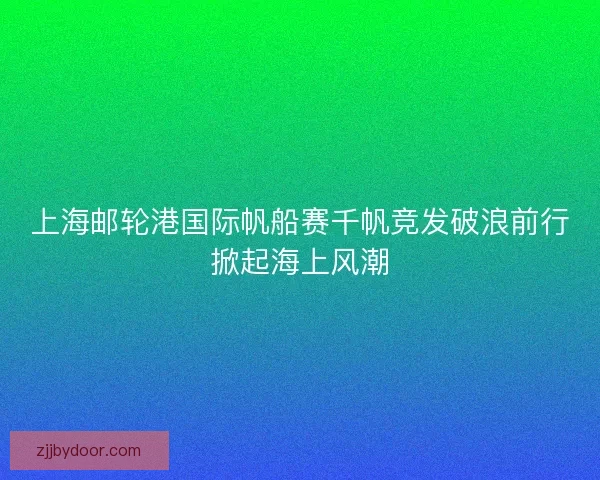 上海邮轮港国际帆船赛千帆竞发破浪前行掀起海上风潮