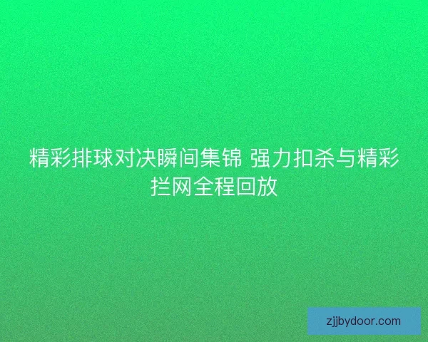 精彩排球对决瞬间集锦 强力扣杀与精彩拦网全程回放
